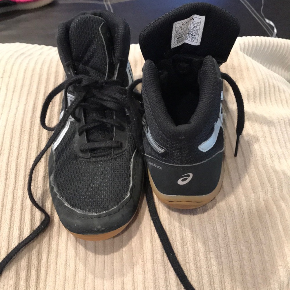ASICS Matflex Youth's Wrestling Shoes Black/Silver